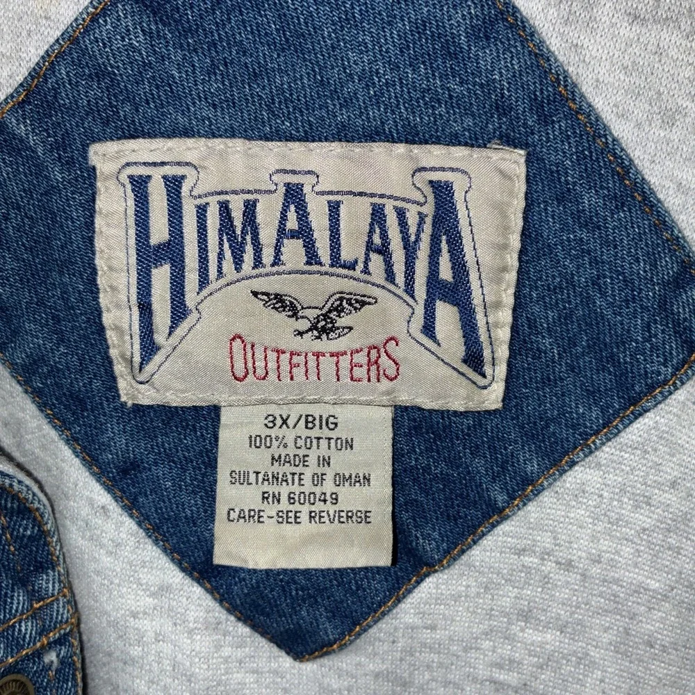 Himalaya Outfitters Mens Hooded Denim Jacket Blue Workwear Size 3X Big